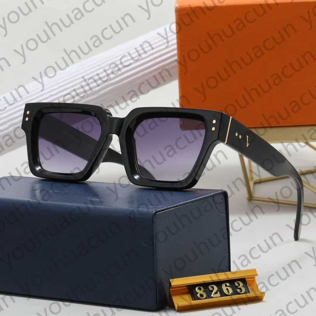 Gafas de sol de diseñador para mujeres hombres Louisess Vuittess Rectangle Luxury Gafas de sol en la playa al aire libre UV400 Eyeglass Daily Leisure se ve ordenado en enero viento enero