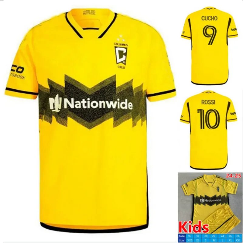 2024 2025 Columbus voetbaltruien Crew 24 25 Home Away Cucho Nagbe Rossi Football Shirts Morris Hinestroza Arfsten Zawadzki Maillots de Foot Men Kids Uniformen