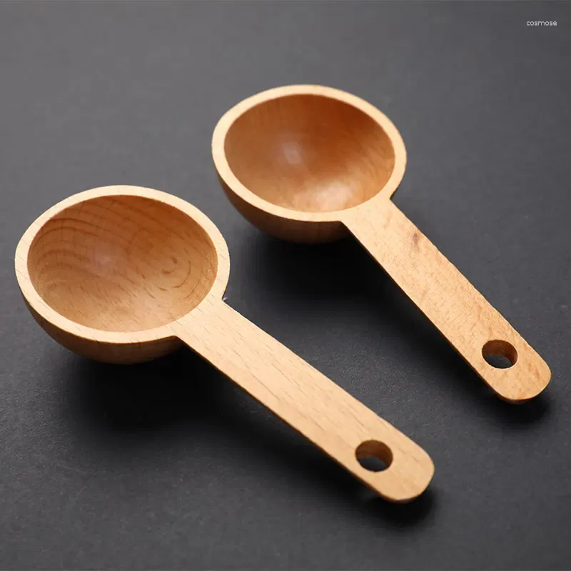 Te Scoops Creative Walnut Beech Wood Manual Spoon Mätning 15 ml