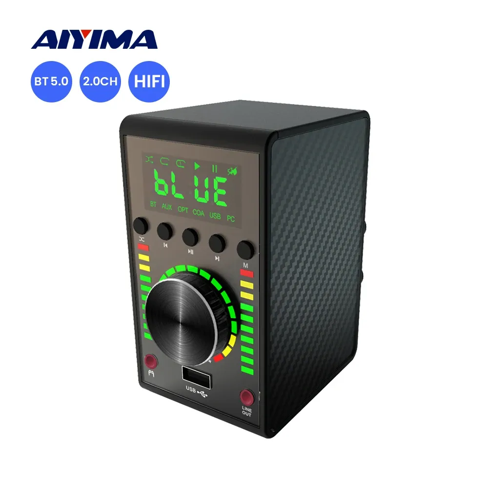 Amplifier AIYIMA Mini Power Amplifier MA12070 HiFi Bluetooth 5.0 Sound Amplifier Stereo Audio Amp Fiber Optic Coaxial USB DAC 68Wx2