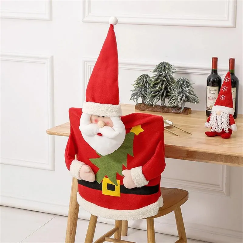 椅子はクリスマスカバーダイニングホームキッチンフェスティブパーティーの装飾大人の女性のための赤い装飾