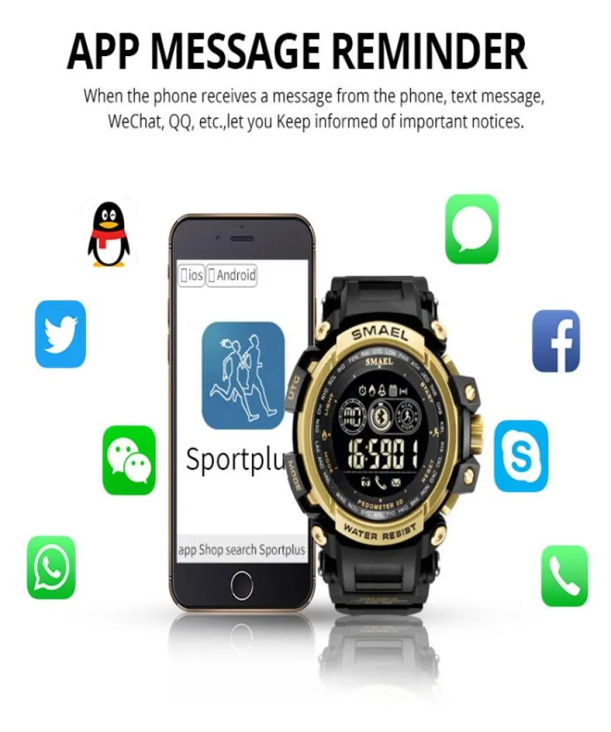 Hommes Digital Wrist Watches LED Afficher la montre pour l'horloge numérique masculine Mentières Mentes de sport Big Dial 8018 WTAERProof Men Watches6311569