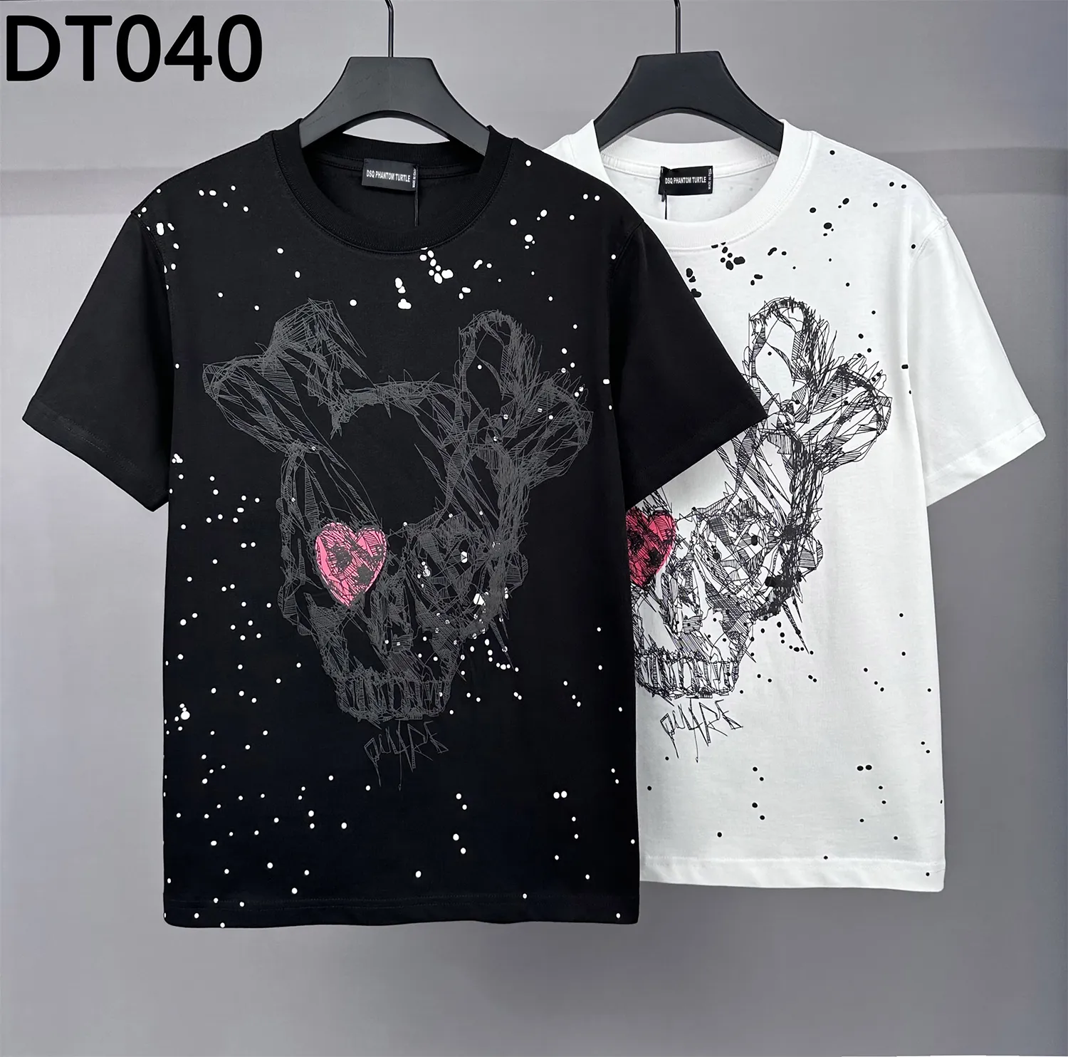 DSQ Phantom Turtle Men's T-shirts Mens Designer T Shirts Black Wit Cool T-Shirt Men Summer Italiaanse mode Casual Street T-Shirt Tops Plus Size M-XXXL 6165