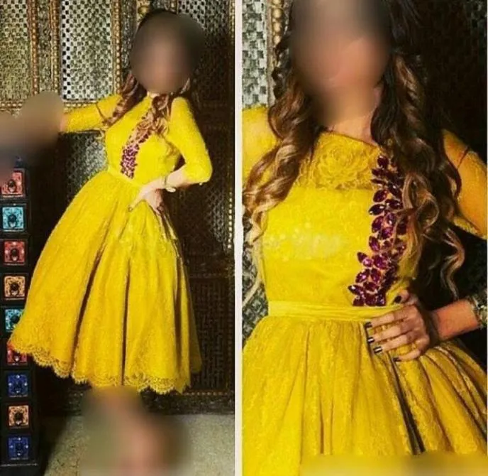 2016 Vestidos de noite em árabe saudita Aplique mangas compridas com contas requintadas DuBai Party Vestes