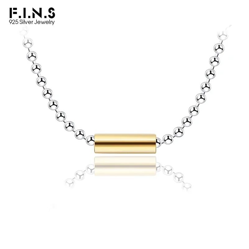 Halsketten F.I.N.S Original Sterling Sier Perlenkette Choker Halsketten Frauen Trends Goldrohr 2022 Mode Schlüsselbein Feinschmuck