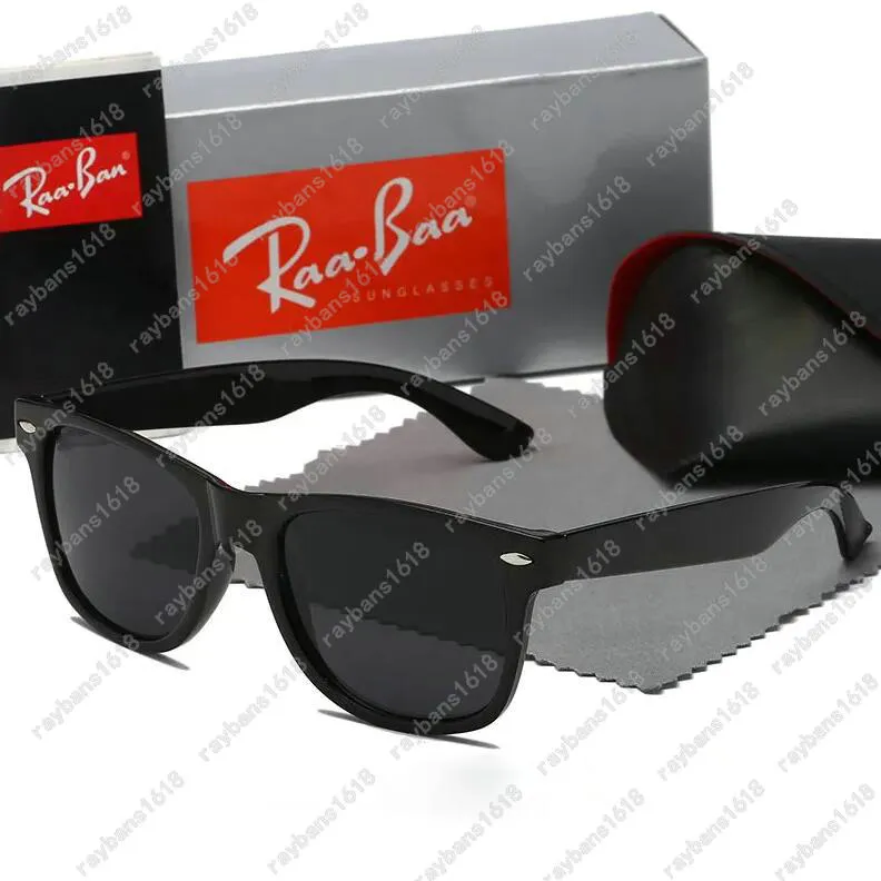 Raa Bens Classic Brand Wayfarer Luxury Square 2140 Lunettes de soleil Men Cadre d'acétate avec des lunettes de soleil Ray Black Lenses pour femmes Couleur de tortue avec boîte