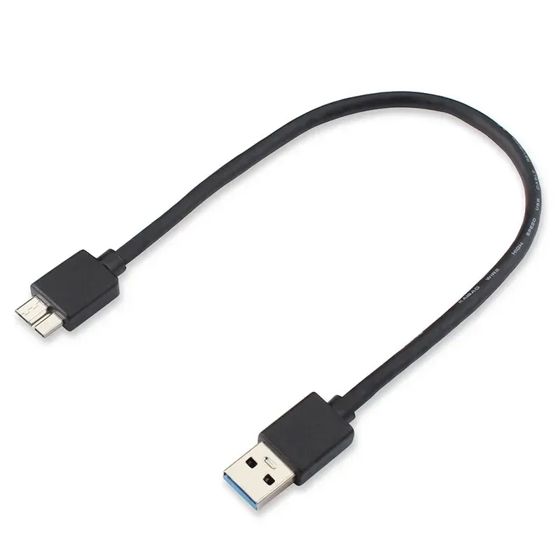 2024 20 cm Hochgeschwindigkeits USB3.0 Adapterkabel Schwarz USB 3.0 Rechtswinkel Typ A -Männer zum Mikro -B -männlichen Stecker für das Berechnen für USB -Adapterkabel
