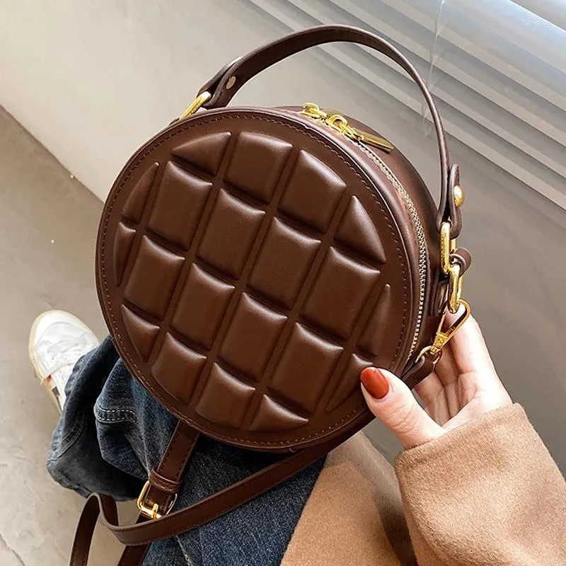 Bag Luxury Small Round Bags For Women 2024 Female Handbags Shoulder Ladies PU Leather Vintage Crossbody Purses