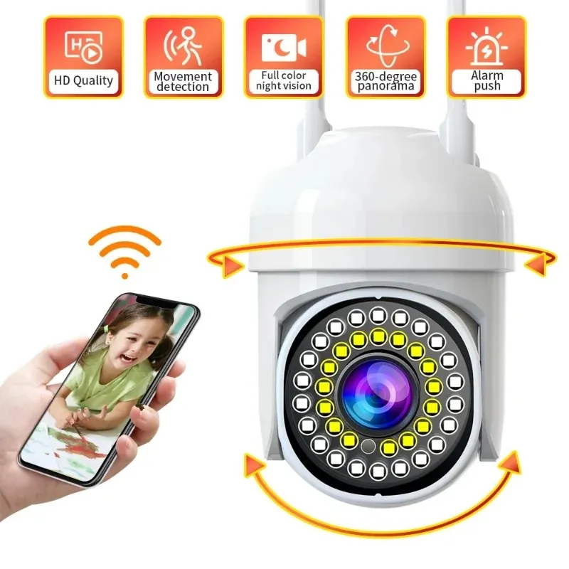 4MP HD IP Camera 2.4G 5G WiFi Wi-Wiless Outdoor PTZ Camera 2K MINI Speed Dome CCTV Subring Camera Proy Alexa Google Home- for Wireless PTZ Camera