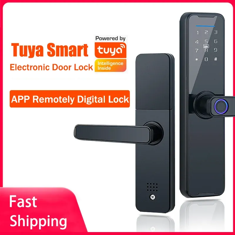 Lock Wi -Fi Smart Door Lock Electronic Print Fingles Liche Protection Home Protection Password Chay Desbloquear o aplicativo remotamente bloqueio digital