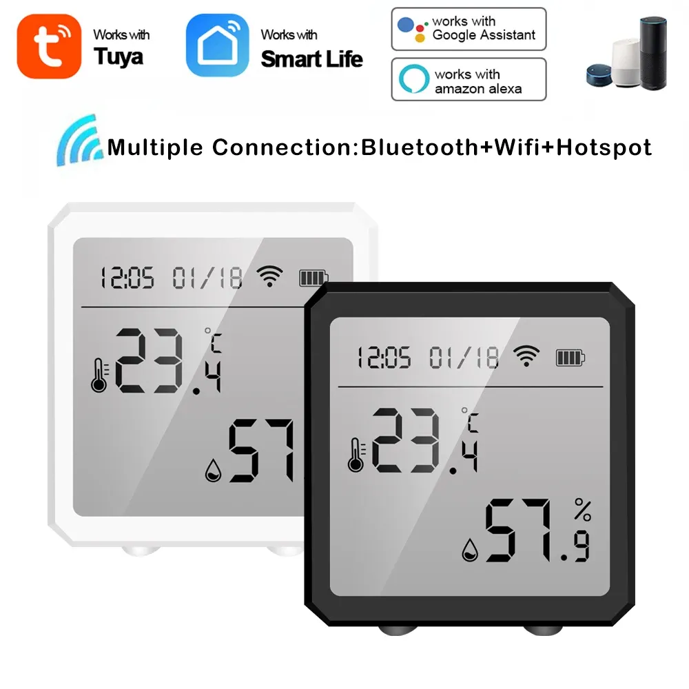 Kläder Tuya Smart WiFi Temperaturfuktighet Detektor inomhus Hygrometertermometer med LCD -skärm Sensor