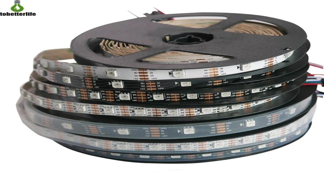 DC5V WS2813 led pixel strip light 5050 RGB 3060144led led tape BlackWhite PCB addressable5238253