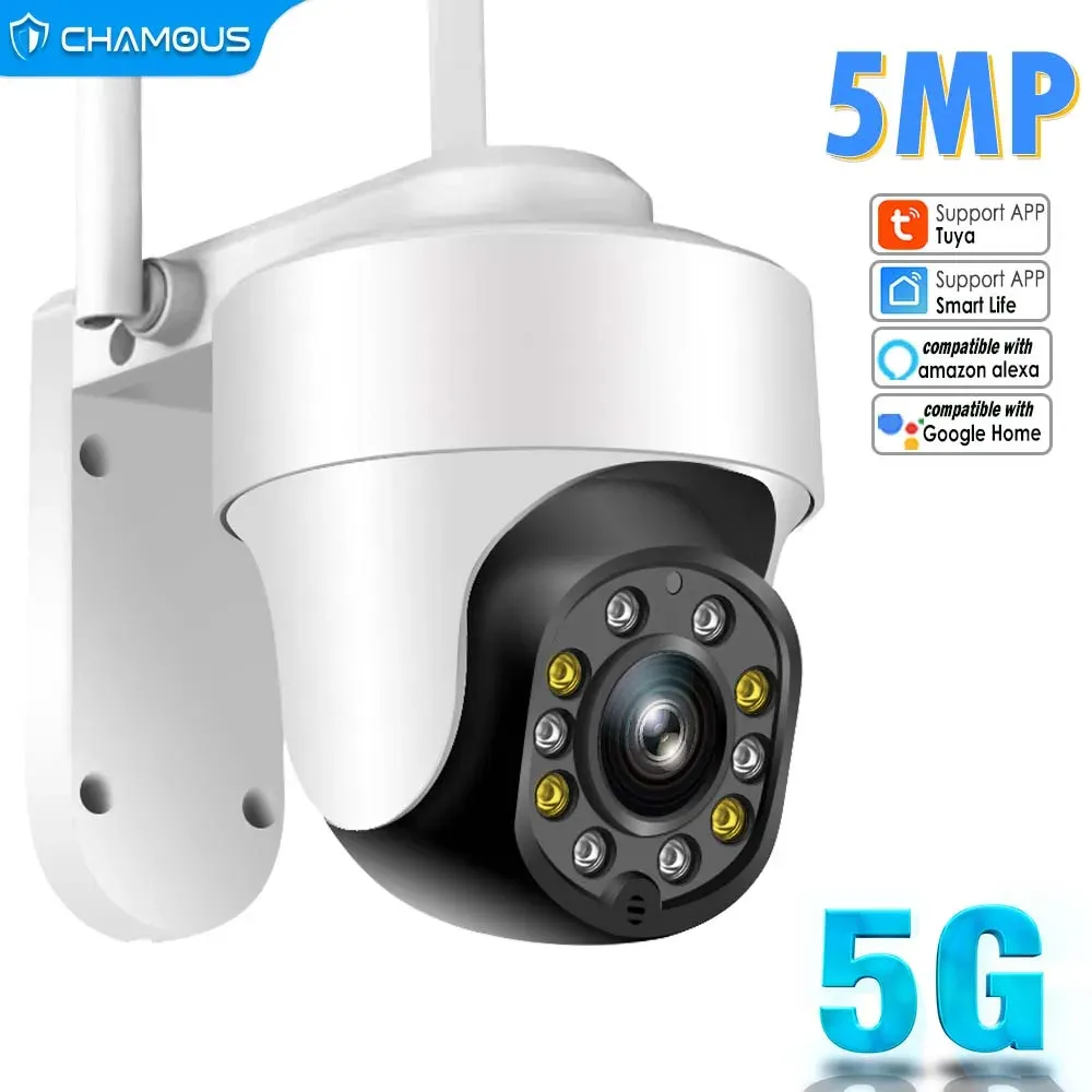 Telecamere 5mp tuya wifi ip telecamera outdoor 5g videocamera wireless videocamera Alexa Google Home Security Tracking Auto Life App