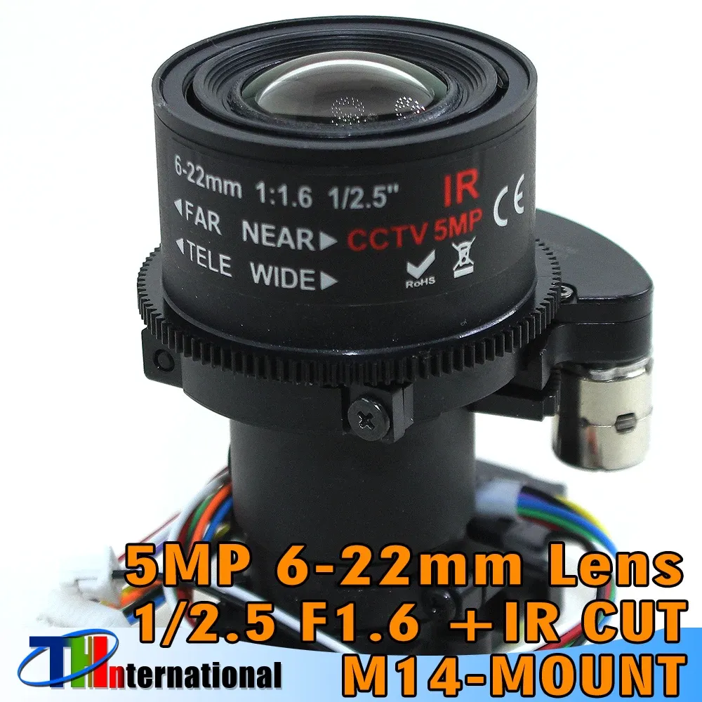 Parti da 5 MP Varifocal CCTV 622mm Lens D14 Montaggio Vista a lungo distanza con zoom motorizzato e messa a fuoco + 5 MP IR taglio per 5MP AHD/IP Camera