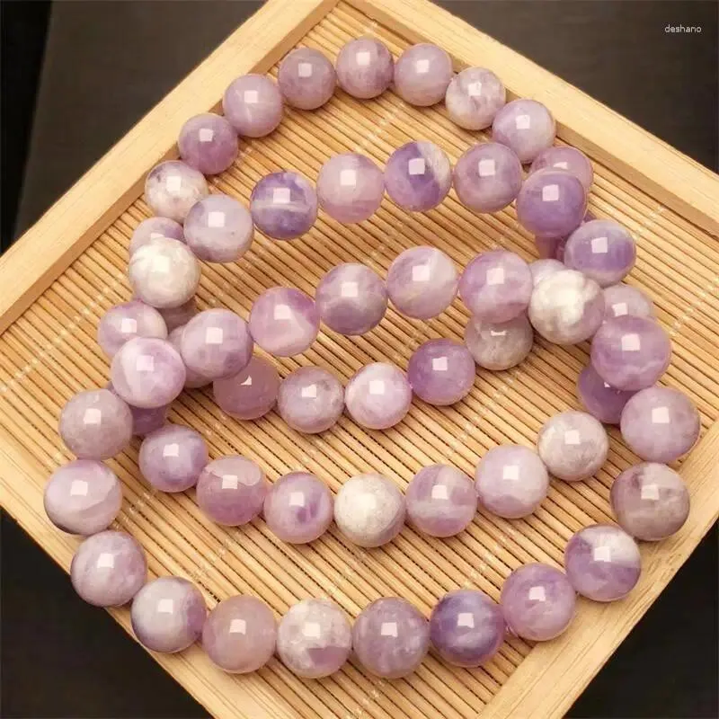 Figurines décoratives 10 mm bracelet de jade laiteux naturel naturel Stone Reiki cicatrisation Crystal Strand Fengshi Gift 1PCS