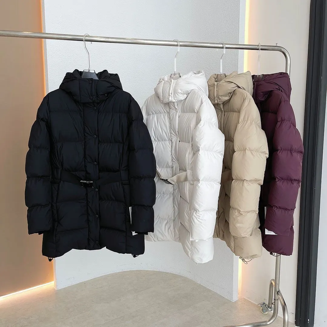 lu-06 Women's Stylish Down Hooded Jacket with Two-Way Zipper Winter Down Coat Puffer Jacketlu