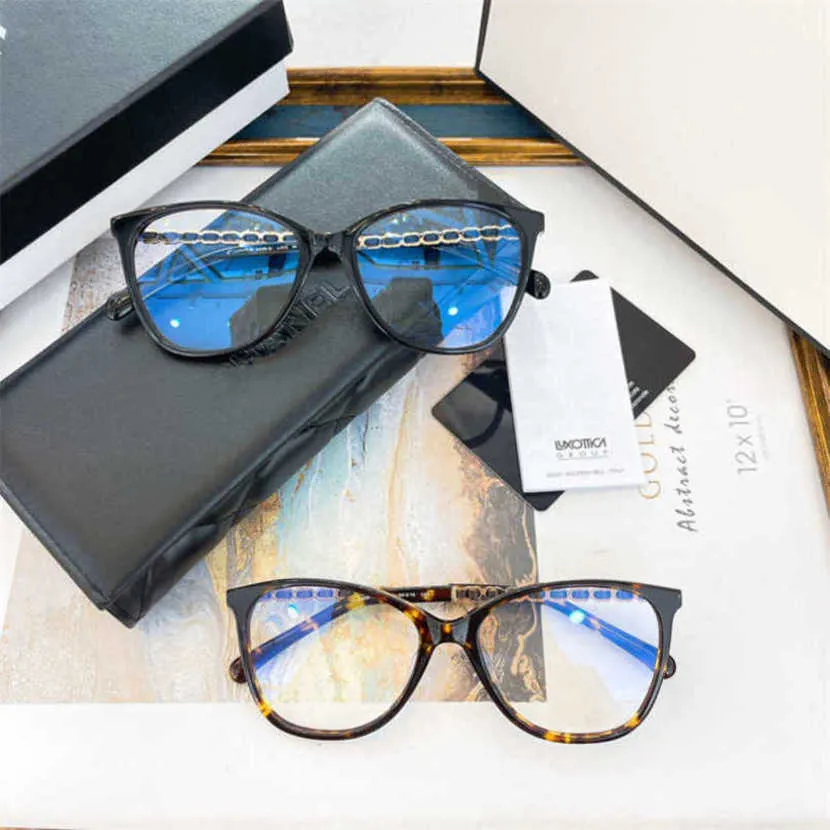 2024 Men's Luxury Designer Women's Sunglasses The same type of small fragrant glasses sheepskin woven lens legs black frame thin plate can be matched with myopia