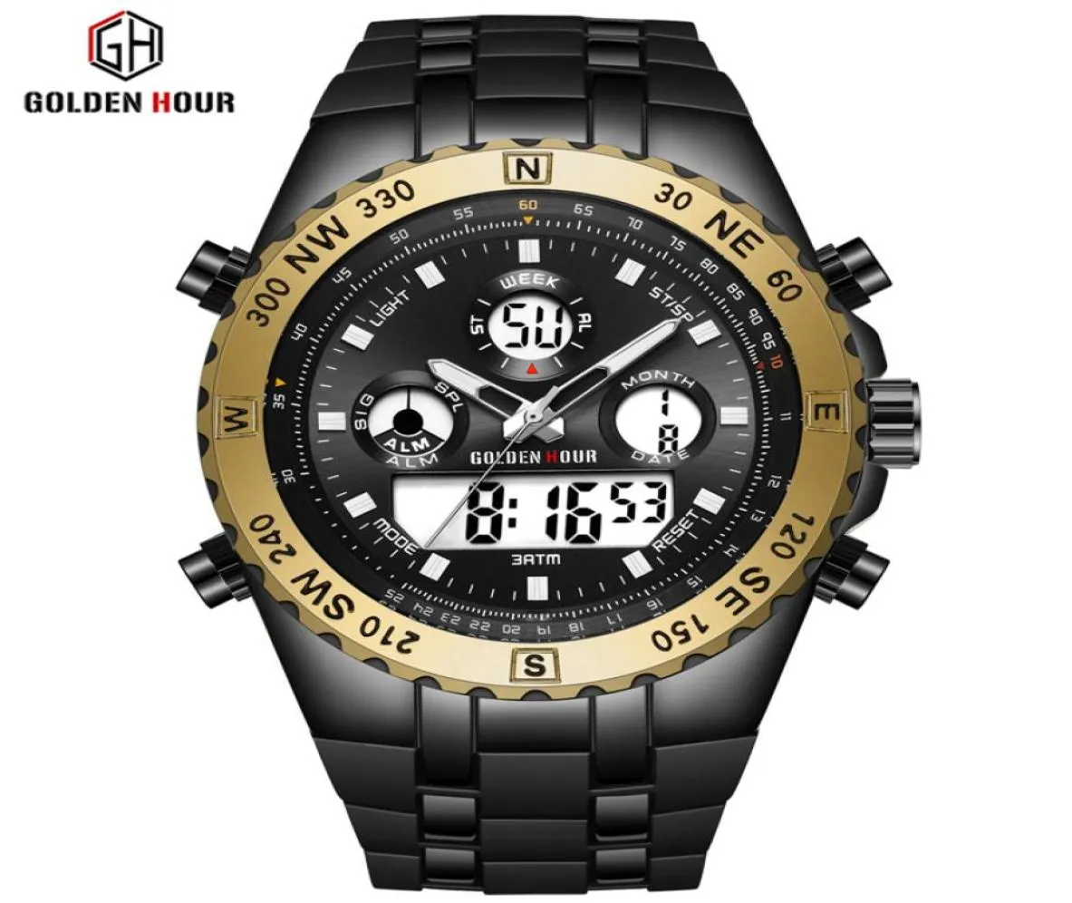 ReloJ hombre goldenhour erkekler spor izle erkekler erkek kol saati dijital ordu askeri silikon kuvars izleme relogio maskulino2754248