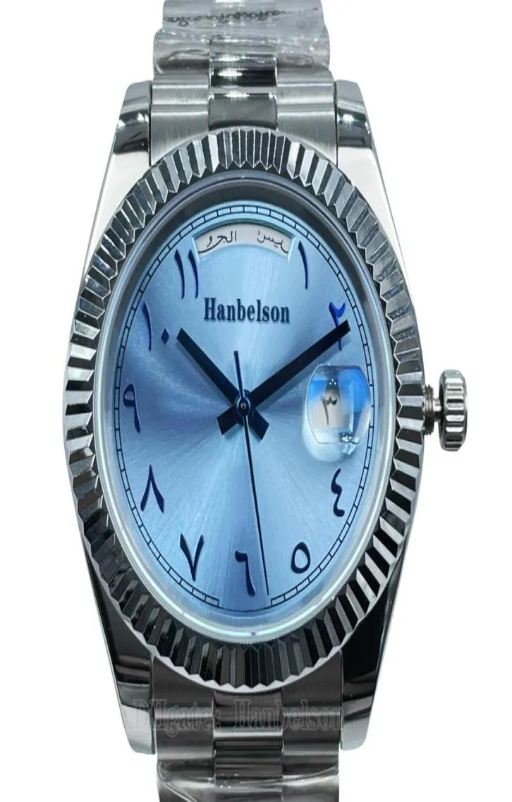 MIRS MIGRA Azul Números del Medio Oriente Mial Dial de movimiento automático Fecha de copa de zafiro 316L Case de acero 41 mm UHR6782127