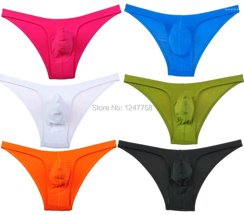 Sous-pants 6pcs / lot Briefs de bikini masculin Sous-vêtements Pouche de string Brief Pantal