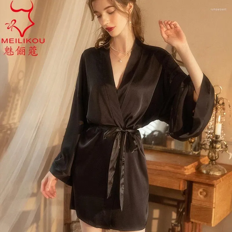 BHs Sets sexy Pyjamas Perspektive Spitze Versuchung Open Range Jumpsuit Pure Desire High Elastic Outer Robe Home Fury Set