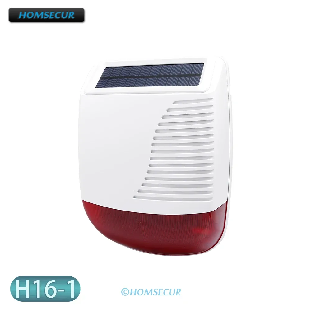 Seren Homsecur H161 Solar Solar sem fio Strobe Siren 100dB para Sistema de Alarme de Segurança em Casa