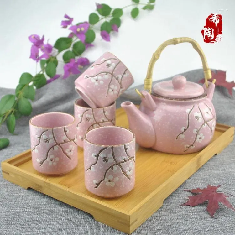 Teware setleri Japon tarzı seramik kar tanesi çay seti düğün malzemeleri çaydanlık fincan tepsisi Çin geleneksel takım elbise lywed hediye