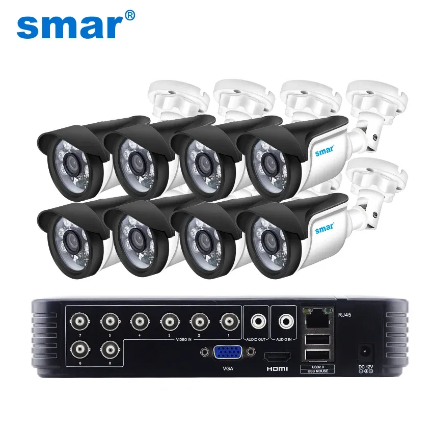 System SMAR 720P 1080P Zestaw kamery AHD 8PCS Outdoor CCTV System kamery IR System nadzoru wideo System wideo 8ch DVR