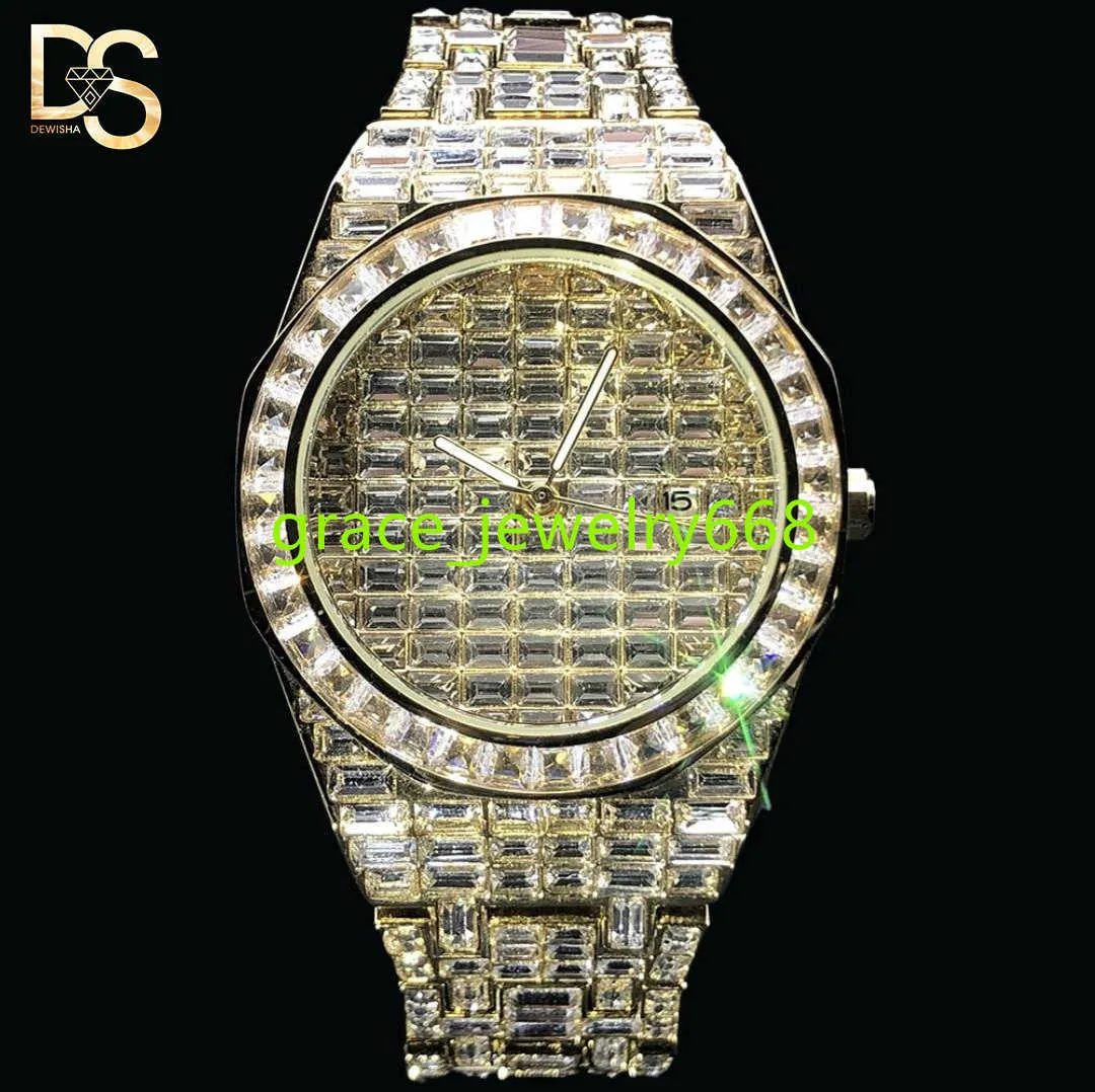 Hip Hop Womens Hips Custom Hop Watchs Luxury avec VVS Moisanite Diamond