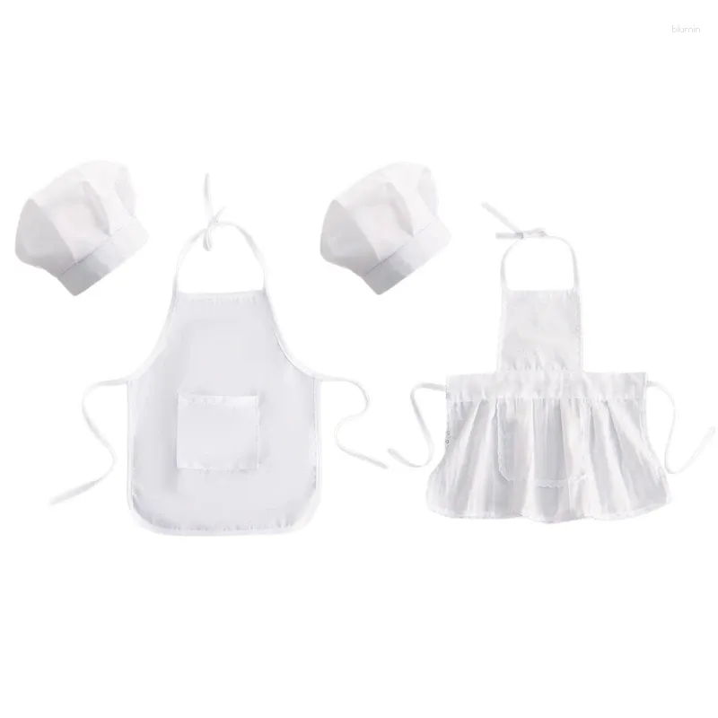Set di abbigliamento nato per ragazzi ragazze pografiche oggetti di scena chef outfit bianco uniforme del grembiule