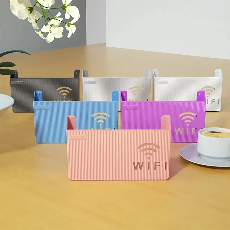 Wireless Wifi Router Shelf Storage Box Wall Hanging ABS Plastic Organizer Box Cable Power Bracket Organizer Box Home Decor