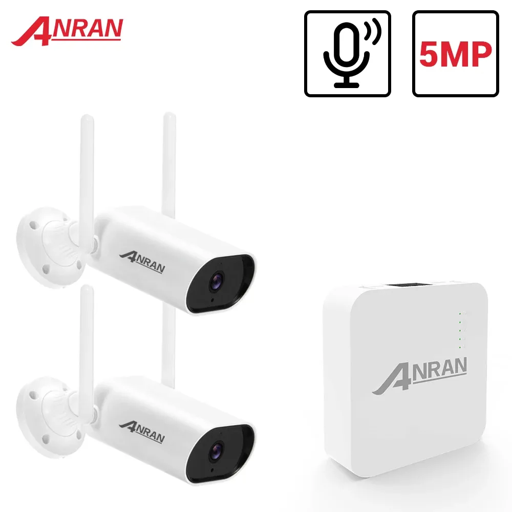 Système Anran 5MP MINI VIDEO VIDEO SAPPACER SYSTÈME H.265 + MINI NVR 5MP IP CAMERA TRAPPORTE