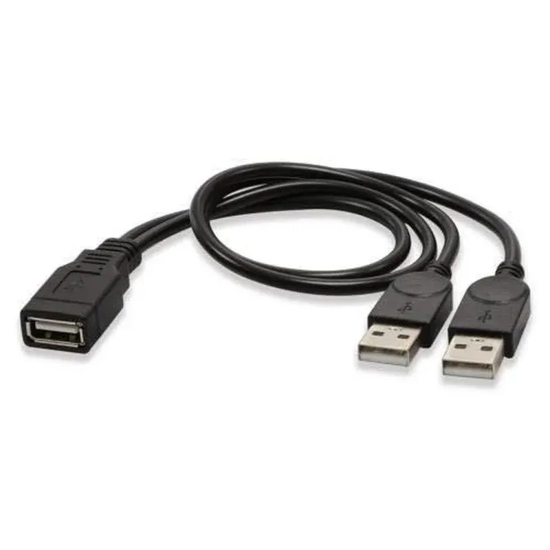 20 USB En kvinna till två manliga datadladningskabel 1 minut 2usb -datakabel för laddning av 30 cm längd