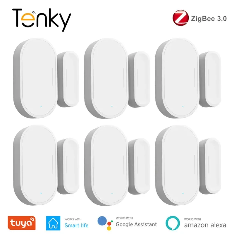 Détecteur Tuya Zigbee 3.0 Fenêtre de porte Magnétique Smart Home Home Wireless Door Open Fermer Detector Travail avec Smart Life Alexa Google Home