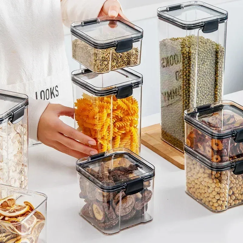 460 1800ml Sets Stackable Kitchen Sealed Jar Plastic Food Storage Box  Multigrain Tank Bottle Dried Fruit Tea Storage Containers 240328 From  Pong09, $23.4 | DHgate.Com