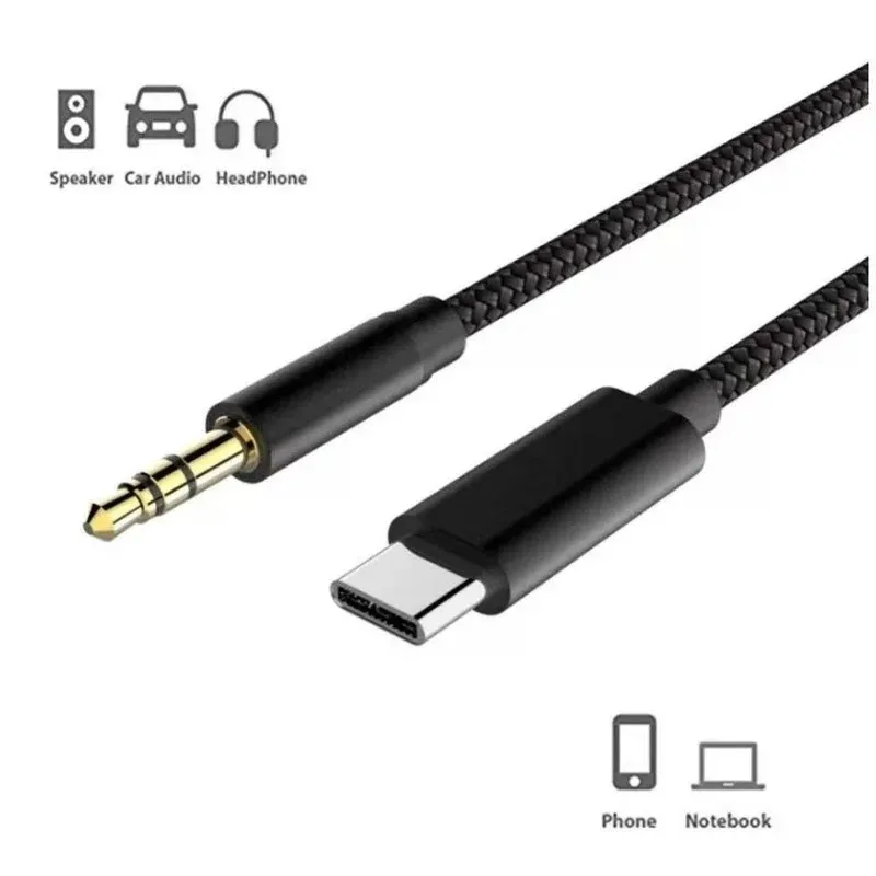 M Aux Audio Cable Type C To 3.5mm Jack Adapter Cable Speakers Car Type-C for Samsung Adapter Wire Line