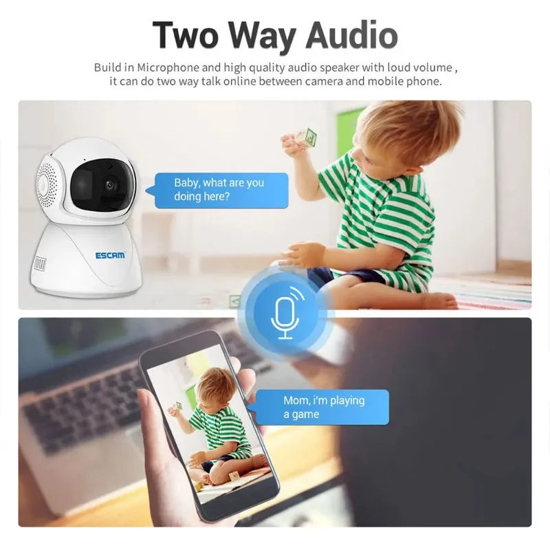 ESCAM PT201 1080p Smart Surveillance Camera Wireless CCTVNETwork 2.4g 5G WiFi IP -Kamera IR Nachtsicht Babyphone