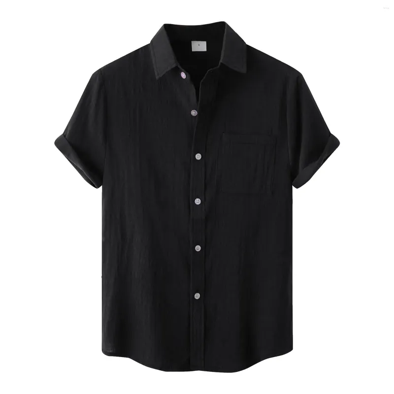 Camicie casual maschile da uomo Shirt Top Fashion Top bottone di ritorno a colore corto Speciali camicette sciolte speciali