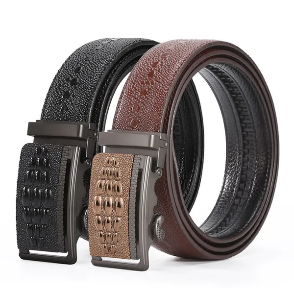 Ceinture de cuir de cuir décontractée pour hommes de vache de vache pure ceinture en gros en gros avec alliage de luxe léger