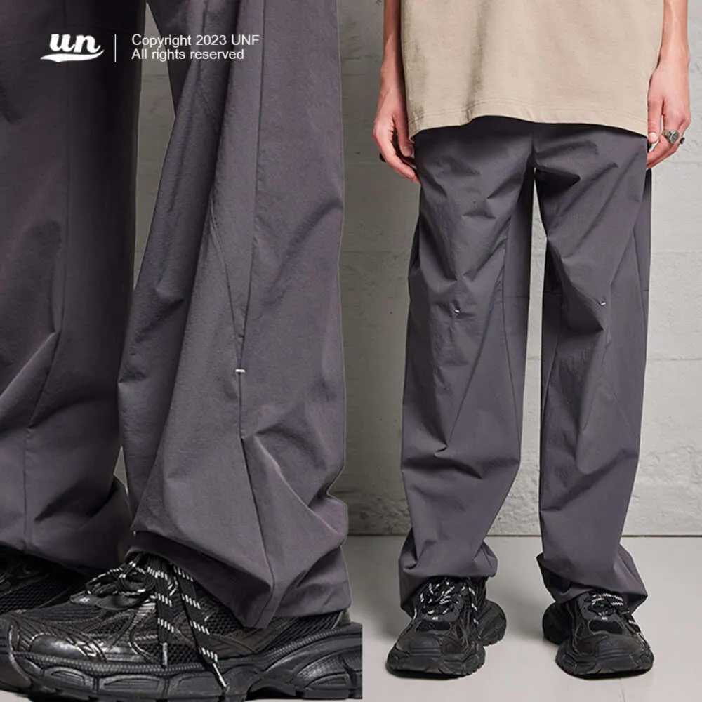 UNF 2023 İlkbahar/Yaz Yeni Ürün Temiz Fit Pantolon Gevşek Unisex Sıradan Çift Spor Pantolonları Erkekler ve Kadınlar İçin İş Giyim