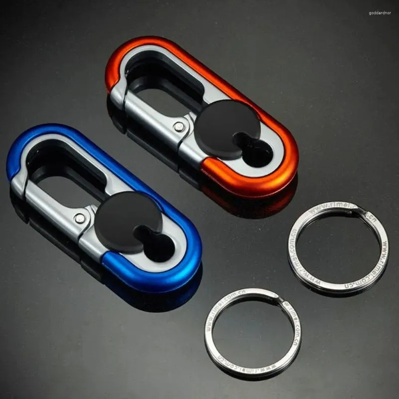 Nyckelringar Små presentmetallnyckel BUCKLE RING Business Car Keychain Keys Organiser Holder Double