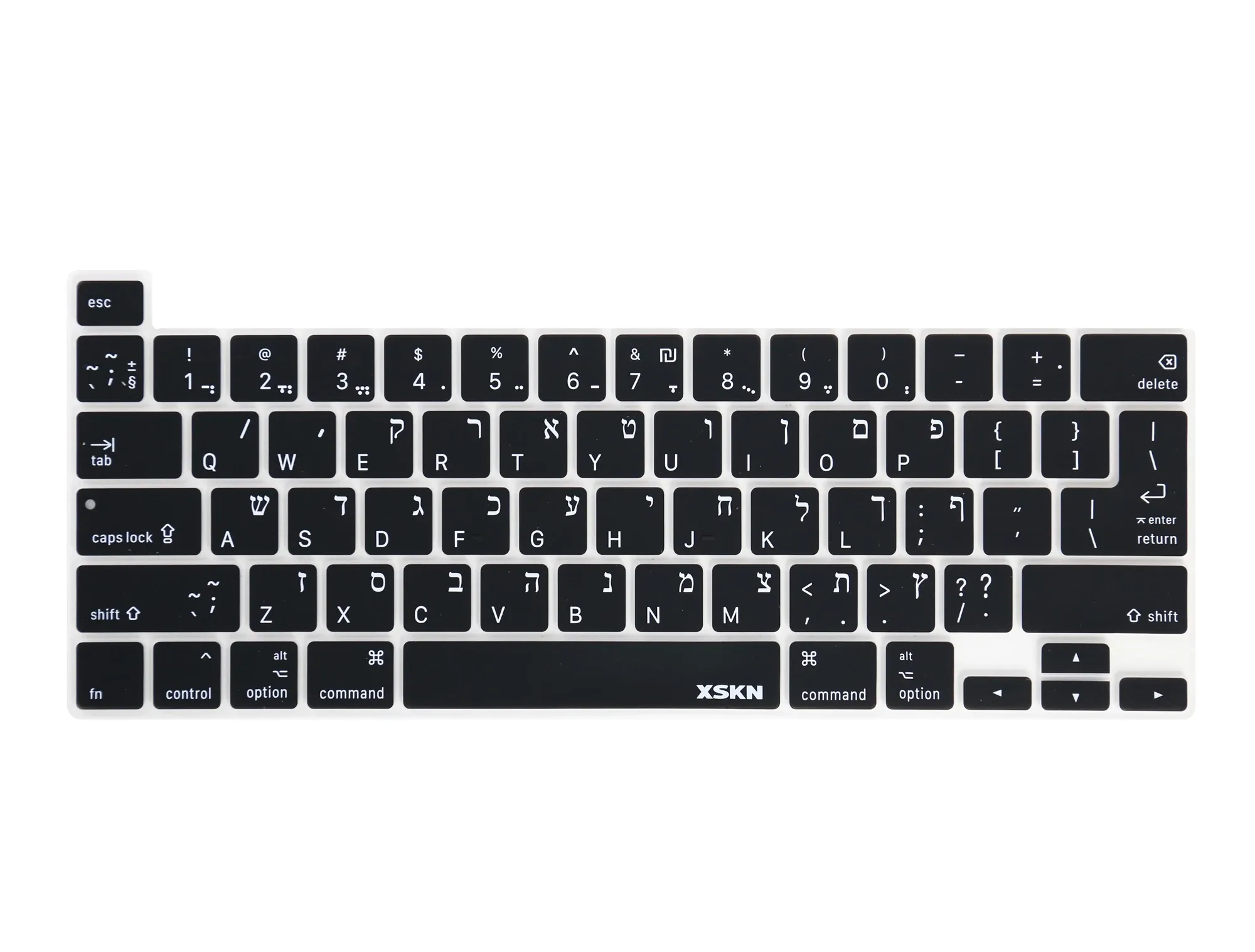 Deckt XSKN Hebrew/English Silicon Keyboard Deckhaut für 2019 New MacBook Pro 16 Zoll mit Touch Bar A2141 US und EU -Version