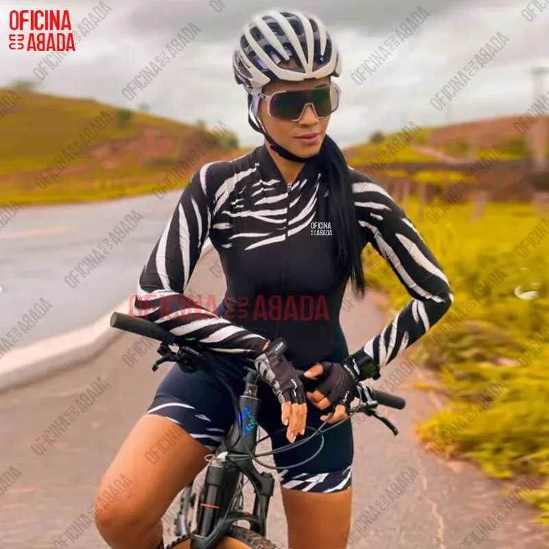 Sets Oda Women's Long Sleeve Cycling Jersey Women's Triathlon Casual Wear Maillot Ropa Ciclismo Jumpsuit Spring en Autumn New
