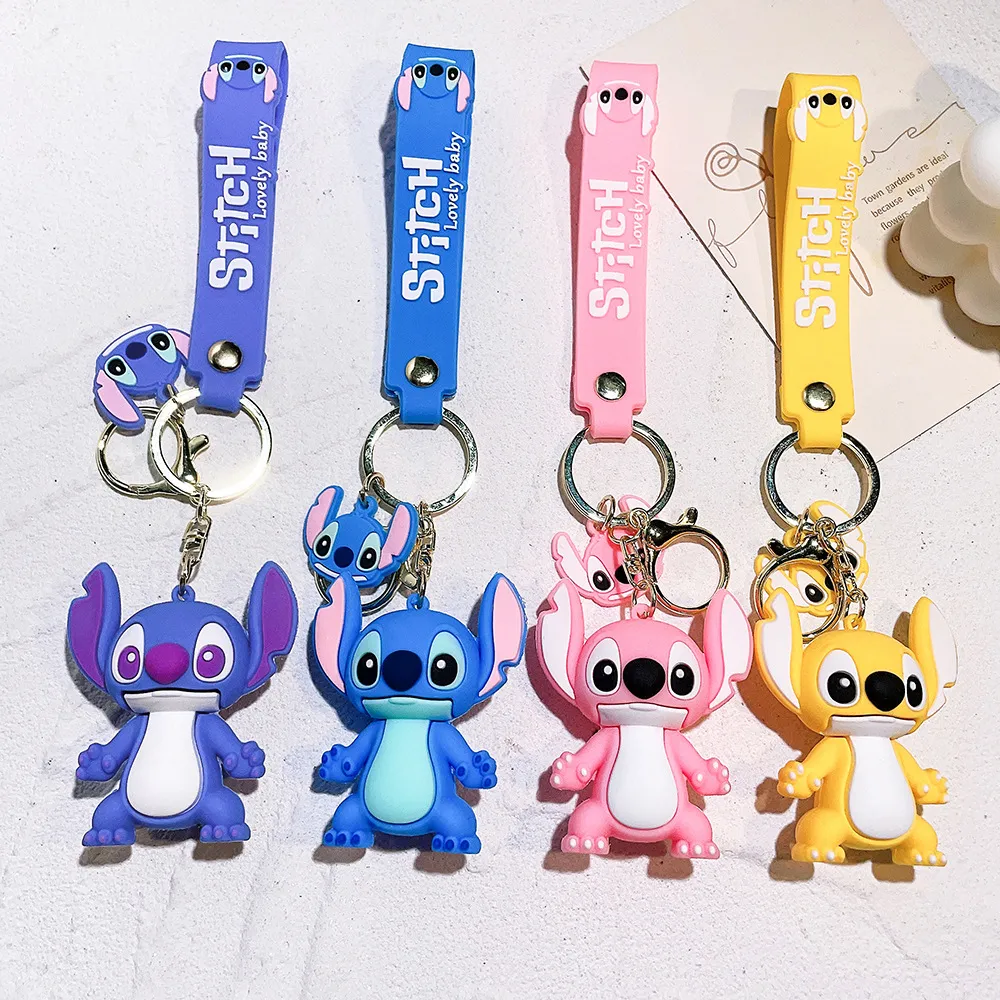 Decompression Toy 4 colors cute doll keychain soft plastic doll creative pvc cross-border style car key chain pendant small gift