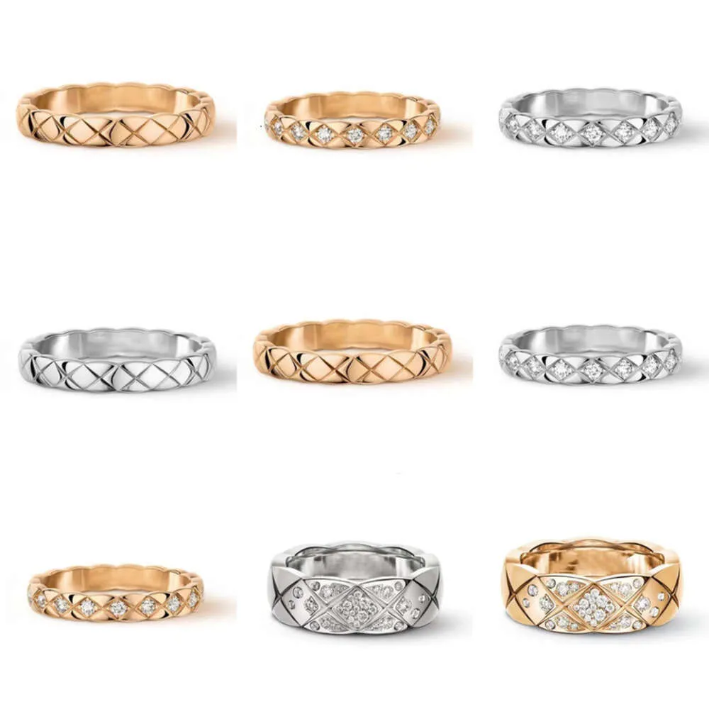 Ring 18K Gold High Edition smal utgåva Wide Edition Diamond Grid No Diamonds Interdiamond Ring Sculpture Luxury Handpiece Storlek 5/6/7/8/9/10