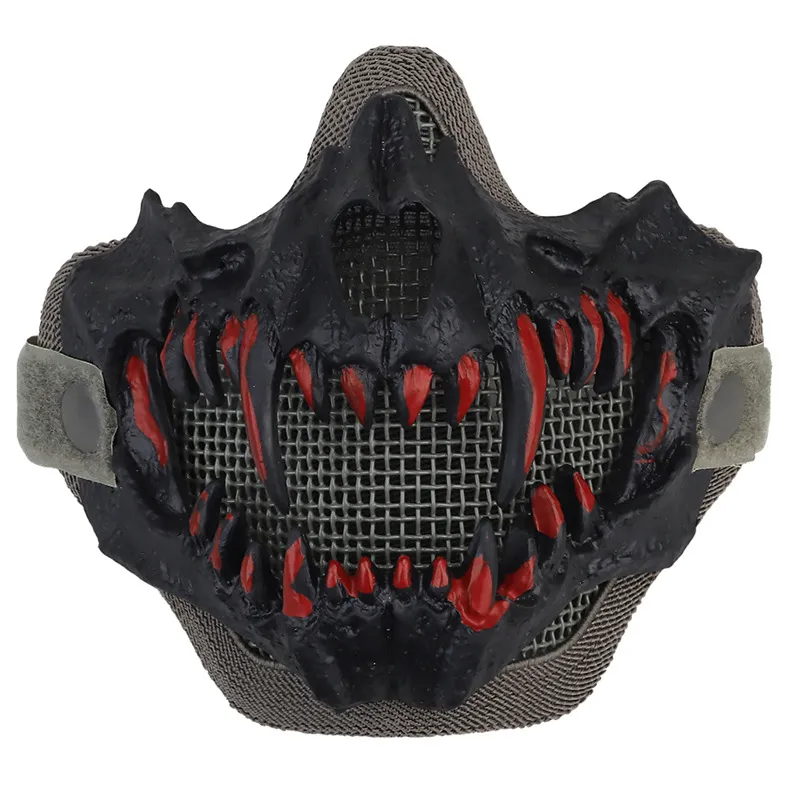 Fangfang Mask Standard Edition Double Layer Steel Wire Mask Half Face High Breattable Protective Tactical Mask