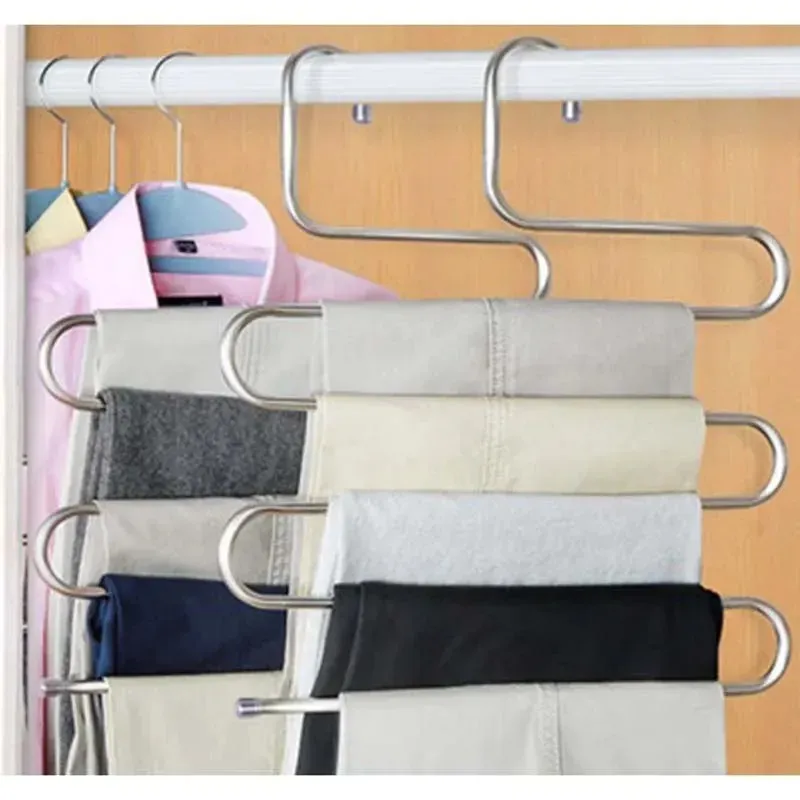 Multi-functional S-type Trouser Rack Stainless Steel Multi-layer Trouser Rack Traceless Adult Trouser Hanger