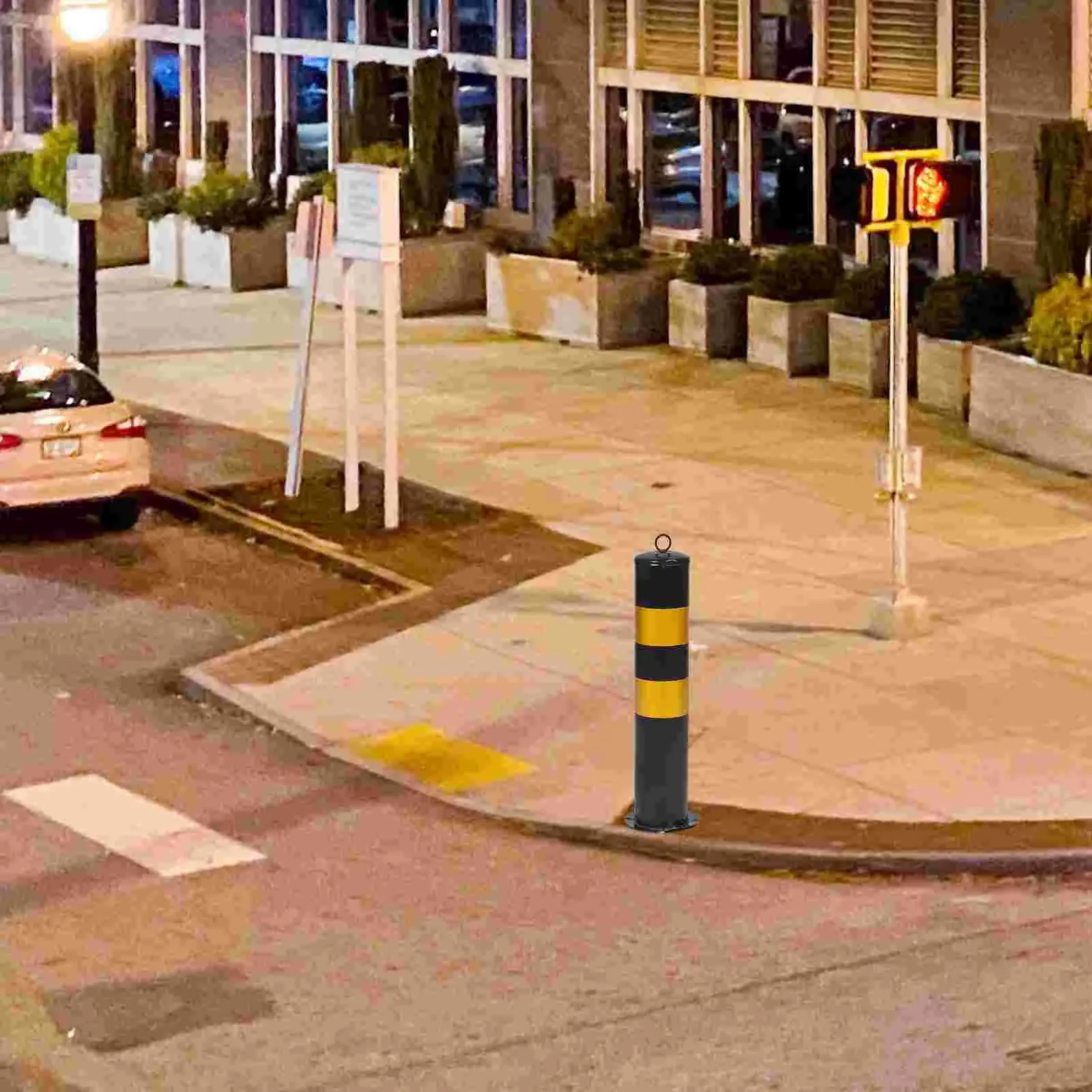 Сигнальные металлические ворота предупреждение после баррикады парковка боллардов безопасности дороги безопасности.