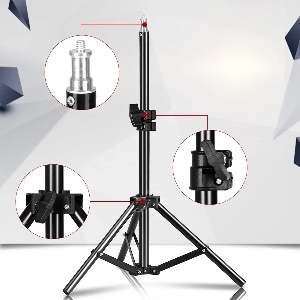 Stand 68 cm/27inch fotografie mini -tafel 1/4 schroefkoplichtstandaard statief voor foto studio ring LED LAMT Reflector Softbox