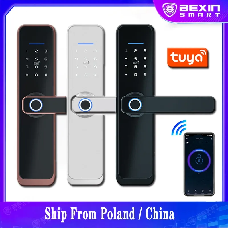 Lock Wifi Biometric Fingerprint Smart Door Lock Electronic Password RFID Card Tuya APP